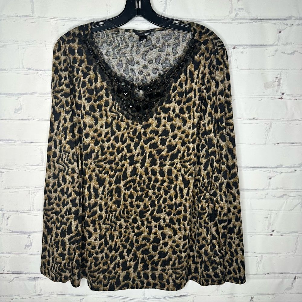 East 5th size 1X animal print top